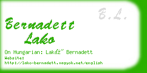 bernadett lako business card